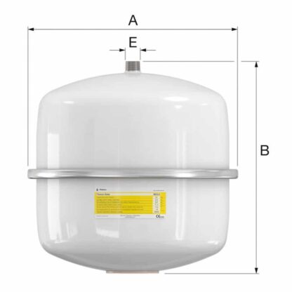 Flamco expansievat voor solar installaties (12 liter, wit) - Flecon Solar 12 l