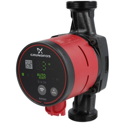 Grundfos Alpha 3 circulatiepomp met opvoerhoogte tot 6 m. Type: 25-60 (130 mm, 1½")