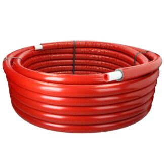 Meerlagenbuis 26 mm met 10 mm isolatie (rood) op een rol van 25 meter