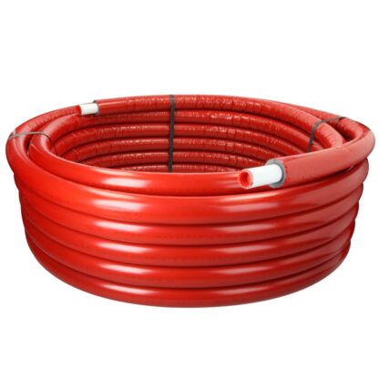 Meerlagenbuis 26 mm met 10 mm isolatie (rood) op een rol van 25 meter