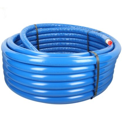 Meerlagenbuis 26 mm met 6 mm isolatie (blauw) op een rol van 25 meter