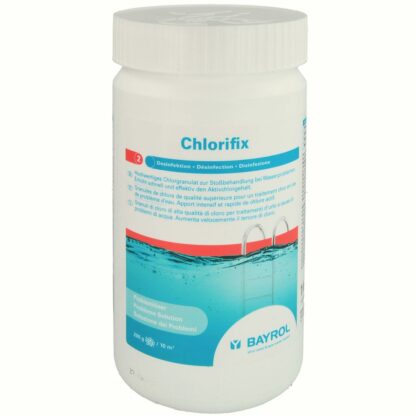 Bayrol Chlorifix chloorgranulaat voor shock behandeling van troebel water of overdadige algengroei in zwembad of jacuzzi (1 kg).