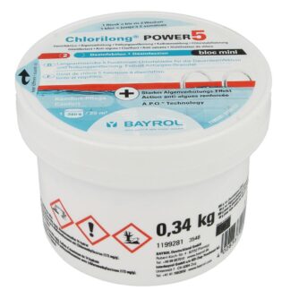 Bayrol Chlorilong Power 5 Bloc (340g) voor zwembadvolumes tot 20 m3