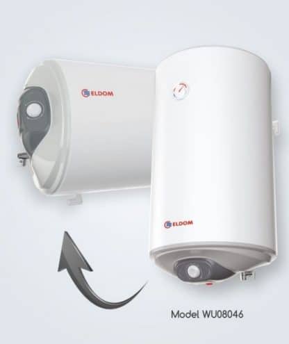 Deze Eldom boiler kan zowel horizontaal als verticaal aan de wand worden bevestigd (80 liter)