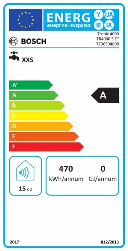 Energielabel Bosch Tronic 4000 doorstroomboiler (TR4000 5 ET)